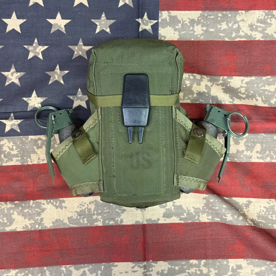 USGI Vietnam Era M16 Mag Pouch w/ Dual Grenade Pouches