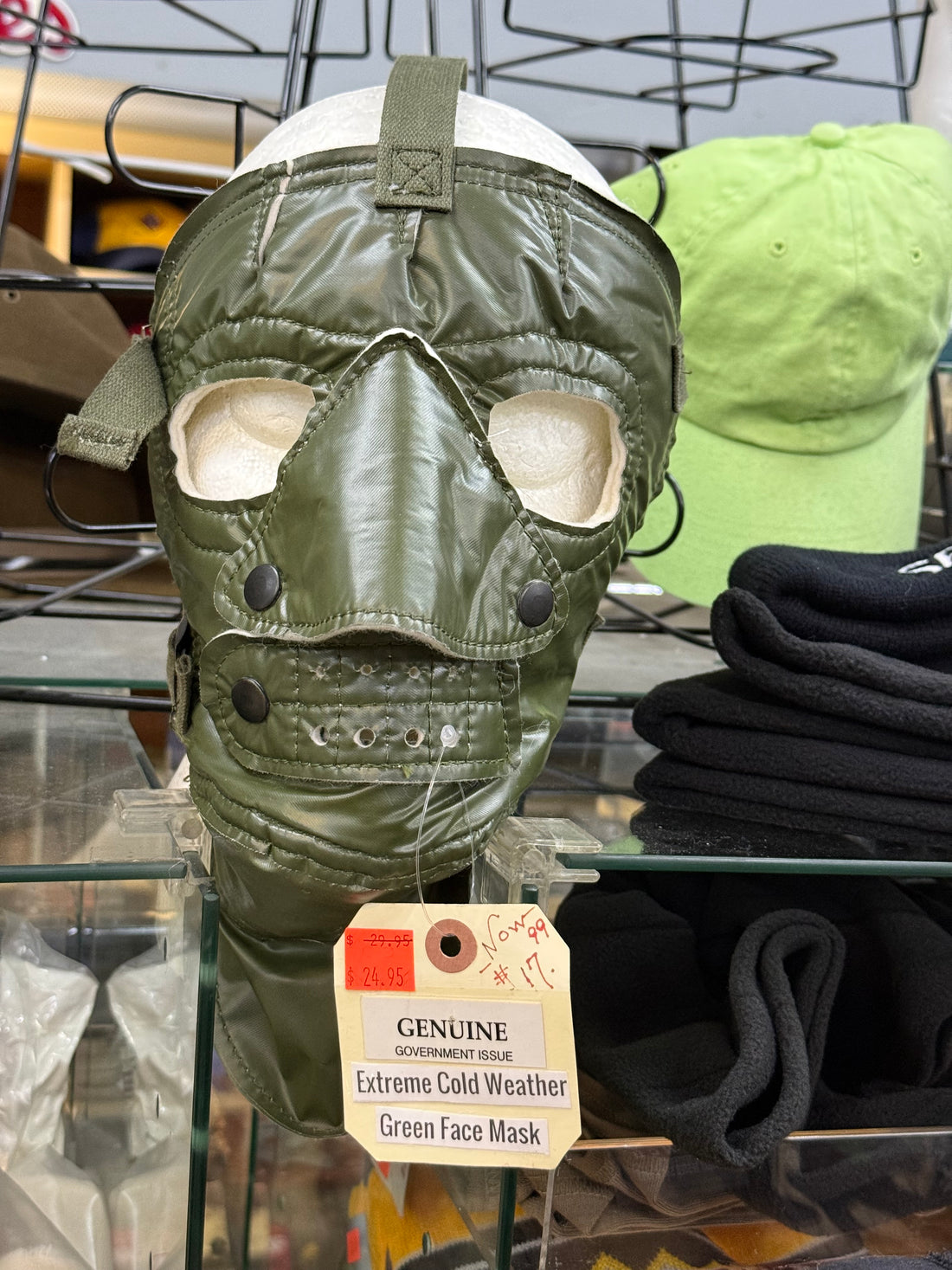 Genuine USGI Military Extreme Cold Weather Impermeable Green Face Mask