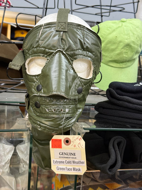 Genuine USGI Military Extreme Cold Weather Impermeable Green Face Mask