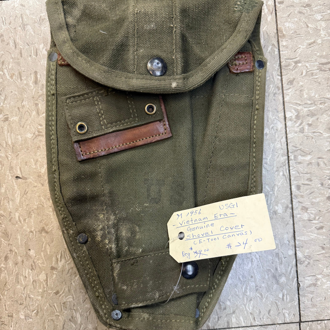 USGI M-1956 Canvas E-Tool Canvas Cover - Used (From 50s and 60s)