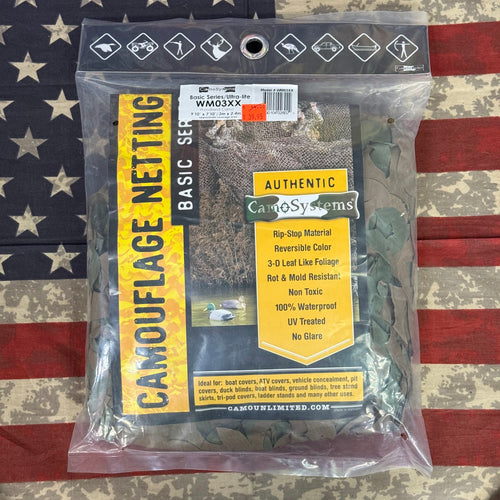 Camo Systems Woodland Camo Netting – Ultra-Lite, 3 Sizes
