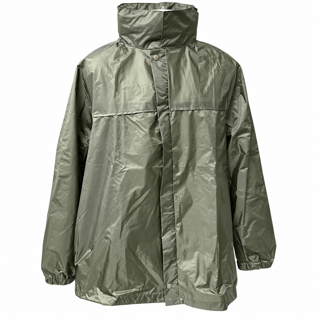 Genuine French Military Rain Jacket — Packable, Olive Drab